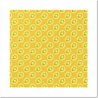 Lemon Citrus Fruit Pattern Posters and Art